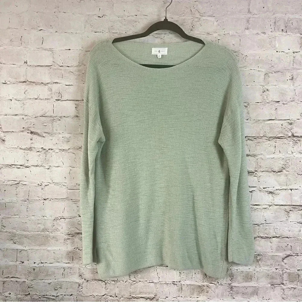 Lou & Grey Women's Small Light Green Pullover Sweater Long Sleeve Nylon Rayon S